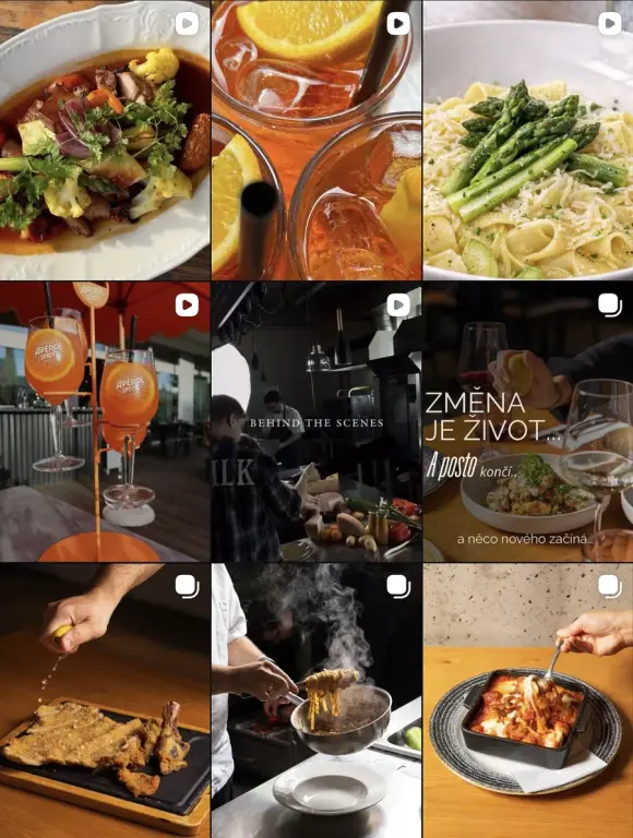 Prague restaurant — Instagram profile managed by RKP Agency